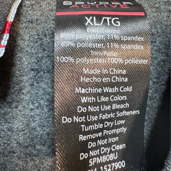 Spyder Mens Active Sweatshirt XL Gray 1/4 Zip Pullover Activewear Performance - Picture 4 of 10